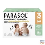 Parasol Chlorine Diapers With Rashshield Protection- Size 3 64CT: 16 To 28 Lbs. Fixed Price $35.61.