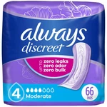 Adult Incontinence Pads 66CT Moderate Absorbency Always Discreet Women Drier. Fixed Price $20.99.