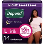 Depend Night Defense Incontinence Underwear For Women, Adult Diapers, L, 14 Coun. Fixed Price $24.99.