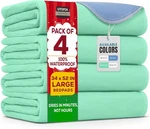 Utopia Bedding Washable Pee Pads For Dogs 34X52 Inch (pack Of 4), Green/blue. Fixed Price $42.99.