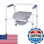 Carex Steel Commode Chair - Portable Bathroom Toilet For Elderly Handicap. Fixed Price $127.91.