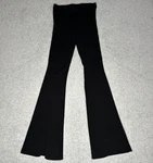 Kendall & Kylie Black Ribbed Knit High Waist Flare Pants Size Y2K. Fixed Price $22.00.