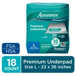 Assurance Unisex Premium Quilted Underpad, Maximum Absorbency, (18 Count). Fixed Price $29.75.