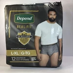 Depend Real Fit Underwear For Men L/xl Grey 12 Count. Fixed Price $9.37.