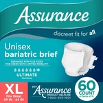 Assurance Unisex Incontinence Briefs With Tabs, Maximum Absorbency, Xl, 60 Count. Fixed Price $68.27.