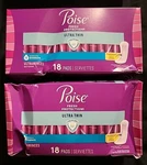 Lot Of 2 Poise Ultra Thin Incontinence Pads, #4 Moderate Regular, 18 Each. Fixed Price $16.19.