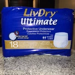Livdry Ultimate Small Adult Incontinence Underwear, High ABSORBENCY,18-PACK. Fixed Price $19.00.