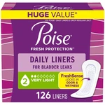 Poise Daily Liners, Incontinence Panty For Regular Length, White. Fixed Price $23.23.