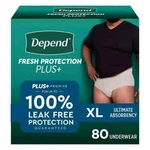 Depend Protection Plus Ultimate Underwear For Men Extra Large 80-COUNT: Cwds. Fixed Price $67.95.