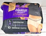 Always Discreet Boutique Women's Large Maximum Protection 10 Underwear. Fixed Price $21.09.