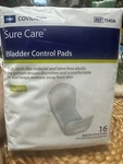 Covidien Sure Care Bladder Control Pack With 16 Pads Heavy New. Fixed Price $10.99.