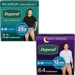 Depend Men Incontinence Underwear Bundle Day Night 96CT Grey Set. Fixed Price $104.91.