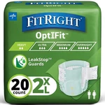 Fitright Extra+ Adult Diapers, Disposable Incontinence 20 Count, White. Fixed Price $28.34.