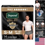Disposable Real Fit Incontinence Underwear For Men, Grey, 14 Count, Small/medium. Fixed Price $59.96.