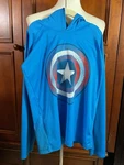 Marvel Legends Civil War Captain America Boys 10/12 Light Blue Hoodie Shield Emb. Fixed Price $17.00.
