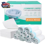 Oumee Commode With Count (pack Of 180), BLUE-90LINERS+90PADS. Fixed Price $56.24.