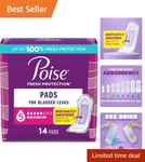 Regular Length Poise Incontinence & Postpartum Pads - 14 Count With Odor Control. Fixed Price $14.99.