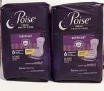 Poise Overnight Pads 8 Drop Extra Coverage, 72 Count (2 Packs Of 36). Fixed Price $20.00.