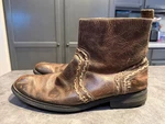 Bed Stu Revolution Boots Mens Sz 9.5 Brown Leather Stitched Ankle Zip Up. Fixed Price $39.99.