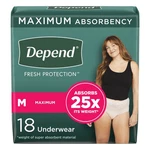 Depend Disposable Underwear Female Medium 36 Ct. Fixed Price $47.50.