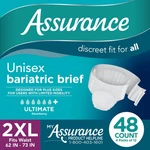 Assurance Maximum Absorbency Briefs, Unisex, 2XL, 12 Ct 4-PACK (48 Total). Fixed Price $64.49.