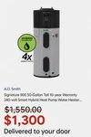 New 95 Sold - A.o. Smith 900 50 Gal Hybrid Pump Water Heater Delivered. Fixed Price $1300.00.