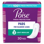 Poise Incontinent Pad 9.33 Inch Length Regular Light 120 Ct. Fixed Price $42.41.