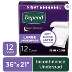 Depend Underpads, Disposable Incontinence Bed For Adults, 36" X 21", 12.... Fixed Price $12.60.
