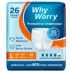 Whyworry Incontinence Underwear For Women And Men, Disposable Large, White. Fixed Price $40.99.