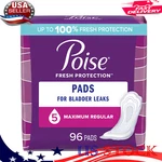 Poise Incontinence Pads For Women, 5 Drop, Maximum Absorbency, Regular, 96 Count. Fixed Price $35.65.