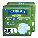 (2 Pack) Fitright Optifit Adult Briefs W/ Tabs, Ultra Absorbent, Large, 20 Count. Fixed Price $35.44.
