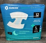 Sunkiss Trustplus Overnight Adult Diapers With Tabs, Unisex Disposable New 12 Ct. Fixed Price $37.50.