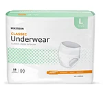 Mckesson Classic Adult Disposable Underwear Size Large Light Absorbency 18CT. Fixed Price $14.98.