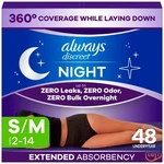 Always Discreet Night Black Women's Incontinence Underwear - S/m 16CT/3PK. Fixed Price $48.33.