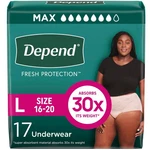 Depend Fresh Protection Women's Incontinence Underwear Maximum Absorbency Large. Fixed Price $22.29.