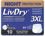 Livdry Adult Incontinence Underwear, Overnight Comfort Absorbency, Leak Prote.... Fixed Price $55.43.