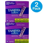 Tampax Radiant Unscented Tampons Regular And Super 28 Count Pack New. Fixed Price $20.00.