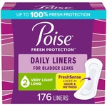 Poise Daily Liners Long Length 2 Drop Absorbency 176 Ct X 44 Packaging Var.... Fixed Price $33.09.