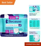 Large Adult Disposable Incontinence Briefs, 6 Cups Absorbency, 20 Count - White. Fixed Price $42.74.