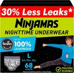 Ninjamas Boys Bedwetting Nighttime Underwear, Size Pull Large, Multicolor. Fixed Price $87.63.