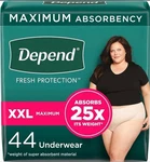 44 Count Depend Fresh Protection Xxl Women Incontinence Postpartum Underwear. Fixed Price $36.99.