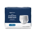 Amazon Basics Unisex Protective Underwear, Overnight Absorbency, Large, White. Fixed Price $22.99.