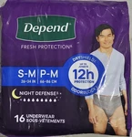16 Count Depend Night Defense Adult Diapers, Incontinence Underwear For Men,. Fixed Price $17.05.