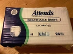 New Attends Classic Adult Briefs, Size X Large, 24 Counts. Fixed Price $15.00.