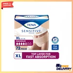 Tena Sensitive Care Underwear For Women Maximum, XL,72 Ct (waist Size 45IN-58IN). Fixed Price $40.99.