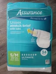 Opened Unisex Assurance Incontinence Underwear S/m, Maximum Absorbency (33COUNT). Fixed Price $12.99.