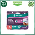 Assurance Women's Incontinence & Postpartum Underwear, Xl, Overnight 16 Count. Fixed Price $12.98.