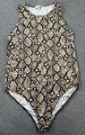 Fashion Nova Snake Skin Print Bodysuit Size High Neck Sleeveless Bodycon Top. Fixed Price $12.99.