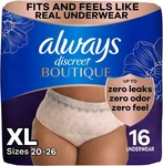 Xl 16CT Always Discreet Boutique Incontinence And Postpartum Underwear Women. Fixed Price $19.99.