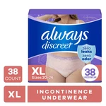 Always Discreet Women Incontinence Underwear, S/m, 38 Count. Fixed Price $44.02.